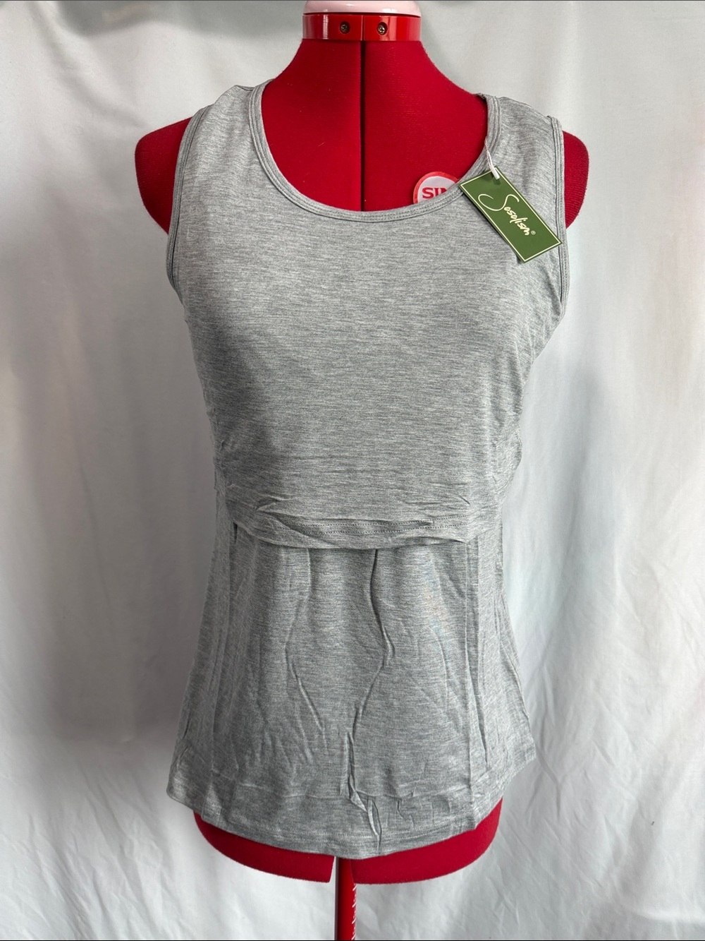 Seraphine Light Gray Maternity & Nursing Tank Top